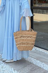 Lamelif Hasır Çanta Plaj  Kadın Çantası