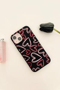 Lamelif  ıPhone 13-14 Kalpli Baskılı Telefon Kılıfı