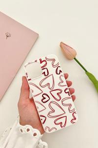 Lamelif  ıPhone 13-14 Kalpli Baskılı Telefon Kılıfı