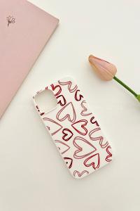 Lamelif  ıPhone 13-14 Kalpli Baskılı Telefon Kılıfı