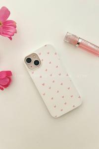 Lamelif  ıPhone 13-14 Minik Kalp Baskılı Telefon Kılıfı