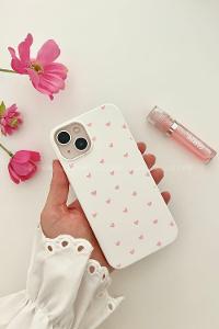 Lamelif  ıPhone 13-14 Minik Kalp Baskılı Telefon Kılıfı