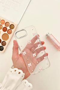 Lamelif ıPhone 16 E Şeffaf Pembe Kurdale Kabartmalı Telefon Kılıfı