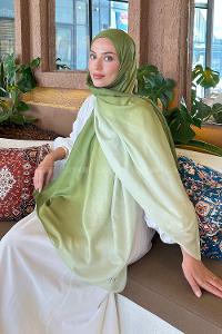 Lamelif Degrade Desen Soft Şal Fıstık Yeşili