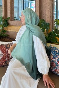 Lamelif Degrade Desen Soft Şal Yeşil