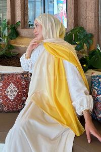 Lamelif Degrade Desen Soft Şal Sarı