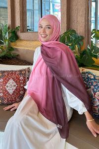 Candy Pink Cotton Striped Shawl