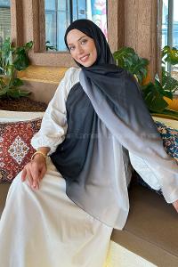 Black White Cotton Striped Shawl