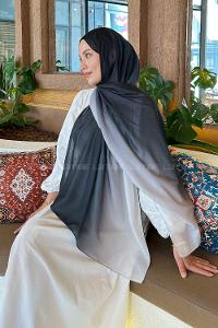 Black White Cotton Striped Shawl