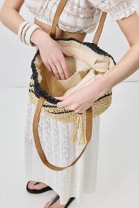 Lamelif Hasır Omuz Kadın Çantası