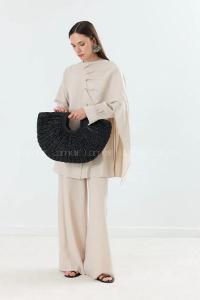 Black Buckle Skin Hand Bag Bag