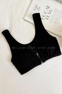 Lamelif Askılı Pedli Fermuarlı Sporcu Sütyen