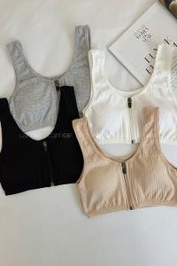 Lamelif Askılı Pedli Fermuarlı Sporcu Sütyen