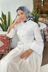 Lamelif Batik Çiçek Desen Soft Eşarp Siyah