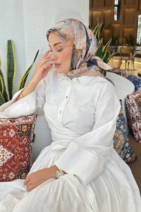 Camel Cotton Fabric Straight Scarf