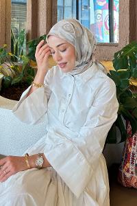 Camel Cotton Fabric Straight Scarf