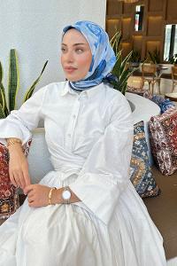 Lamelif Gül Desen Soft Eşarp Lacivet