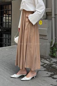 Lamelif Cep Detaylı Keten kahve