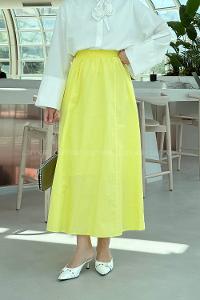 Lamelif Kloş Tesettür Etek Sarı