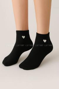 Lamelif Yarım Konç Kalpli Çorap