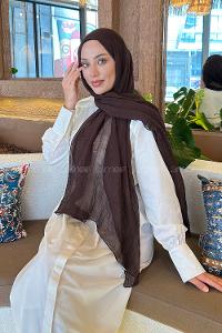 Bitter Brown Cotton Fabric Straight Shawl