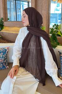 Bitter Brown Cotton Fabric Straight Shawl