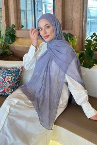 Smoked Cotton Fabric Straight Shawl