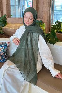 Lamelif Müslin Şal Haki