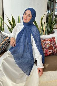 Indigo Cotton Fabric Straight Shawl