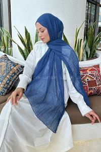 Indigo Cotton Fabric Straight Shawl