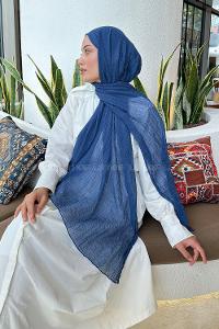 Indigo Cotton Fabric Straight Shawl