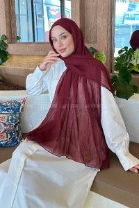 Lamelif Müslin Şal Koyu Bordo