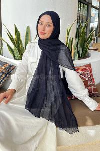 Lamelif Müslin Şal Lacivert