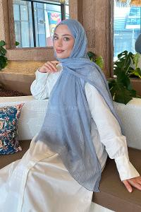 Lamelif Müslin Şal Mavi