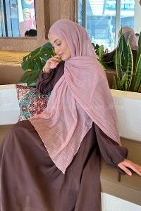 Lamelif Müslin Şal Pudra