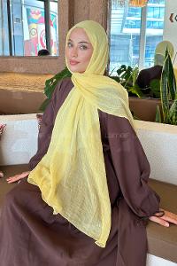 Yellow Cotton Fabric Straight Shawl