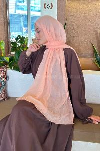 Lamelif Müslin Şal Somon