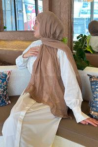 Lamelif Müslin Şal Sütlü Kahve