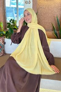 Lamelif Organik Premium Şal Sarı