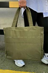 Lamelif 3 Bölmeli Fermuarlı Kol Ve Omuz Kadın Çanta Haki