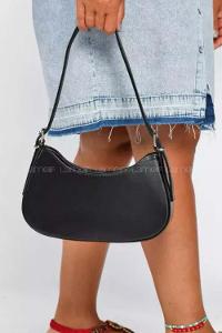 Lamelif Baget Omuz Çanta Rugan Siyah