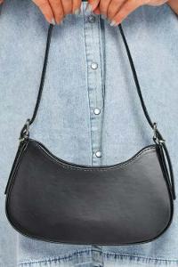 Lamelif Baget Omuz Çanta Rugan Siyah