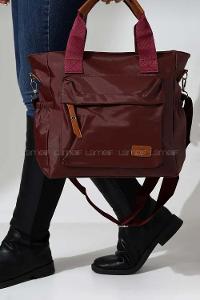 Lamelif Büyük Boy Saten Kumaş Salaş Omuz Çantası Bordo