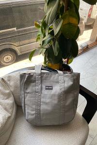 Lamelif Fermuarlı Büyük Kadın Kol Çantası Gri