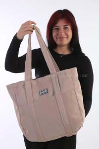 Lamelif Fermuarlı Büyük Kadın Kol Çantası Krem