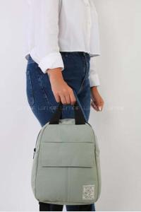 Lamelif Kapaklı Üç Bölmeli Kadın Sırt Çantası Çağla Yeşili