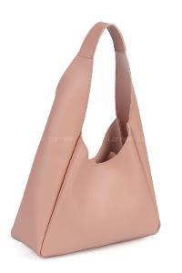Lamelif Omuz Askılı Deri Görünümlü Kadın Çanta Pudra