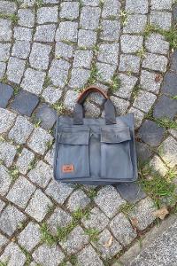 Lamelif Önü Çift Cepli Astarlı A kalite Saten Çanta Gri