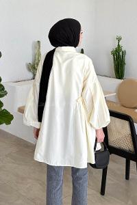 Yellow Shirt Collar Linen Tunic