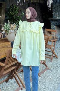 Yellow Normal Neck Cotton Fabric Unprinted Tunic